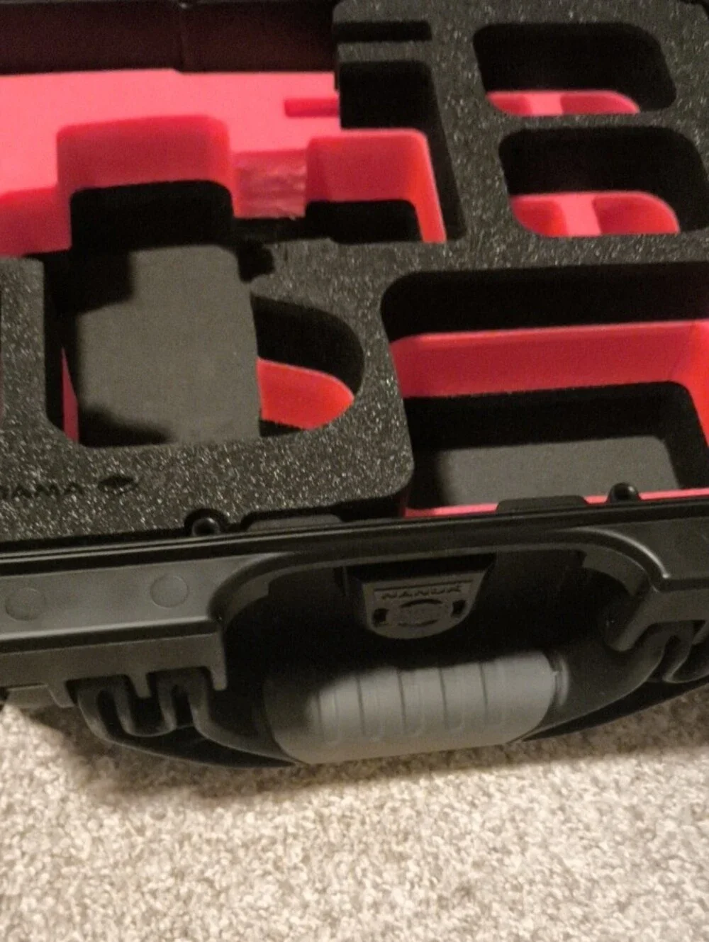 Protective Hard Case with Custom Pink Foam Insert for VR/AR Accessories